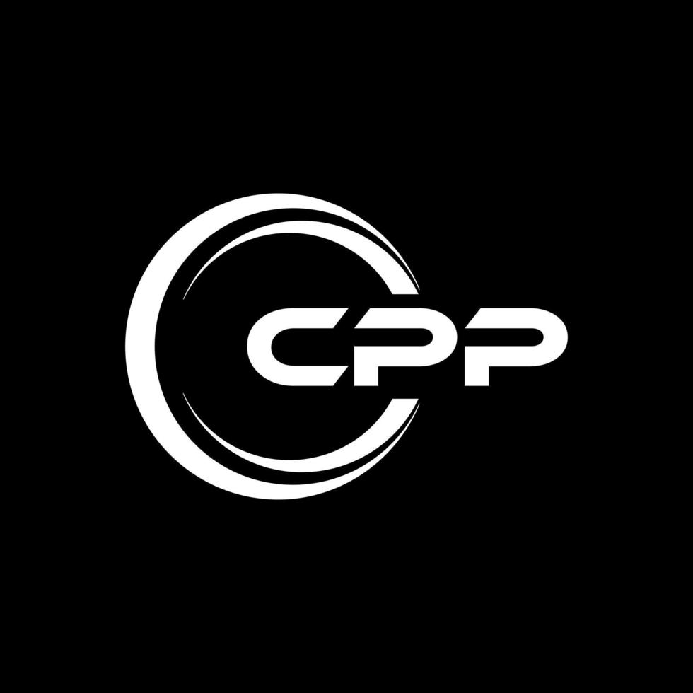 cpp brev logotyp design i illustration. vektor logotyp, kalligrafi mönster för logotyp, affisch, inbjudan, etc.