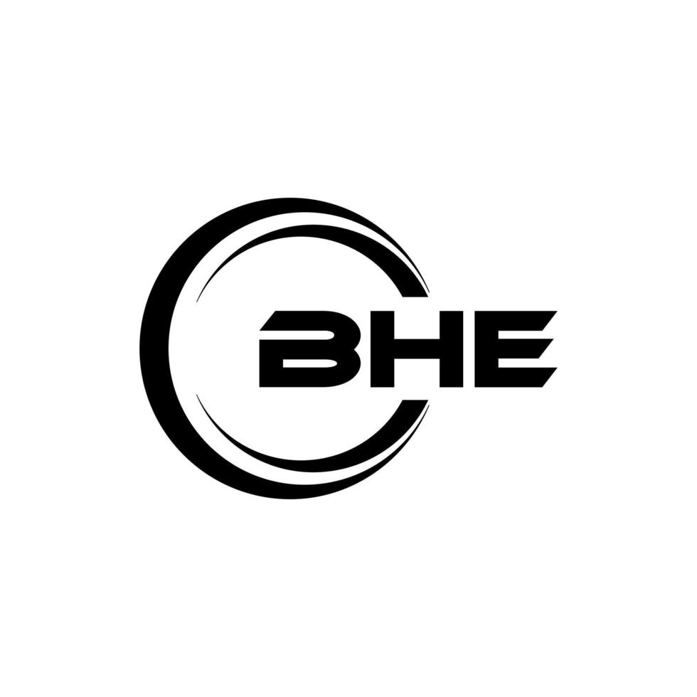 bhe brev logotyp design i illustration. vektor logotyp, kalligrafi mönster för logotyp, affisch, inbjudan, etc.