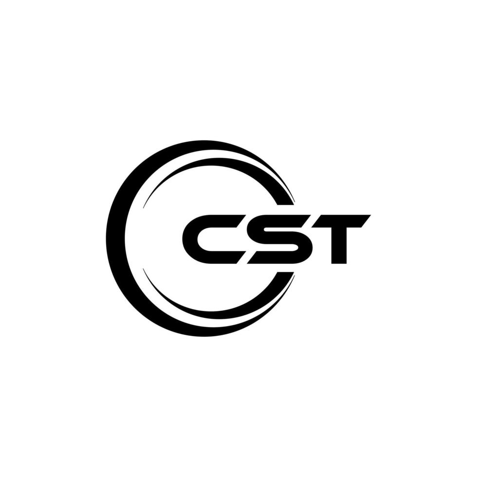 cst brev logotyp design i illustration. vektor logotyp, kalligrafi mönster för logotyp, affisch, inbjudan, etc.