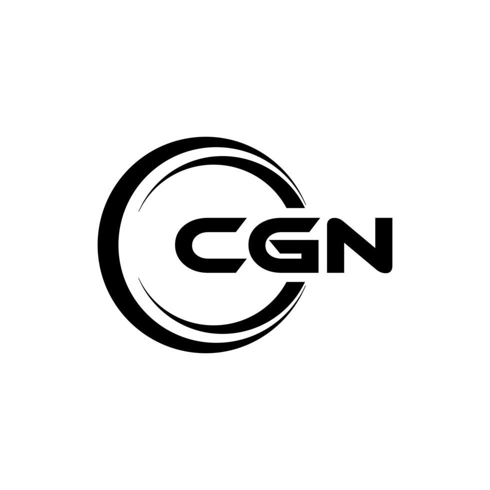 cgn brev logotyp design i illustration. vektor logotyp, kalligrafi mönster för logotyp, affisch, inbjudan, etc.