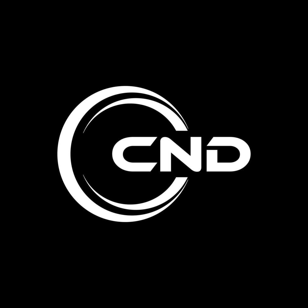 cnd brev logotyp design i illustration. vektor logotyp, kalligrafi mönster för logotyp, affisch, inbjudan, etc.