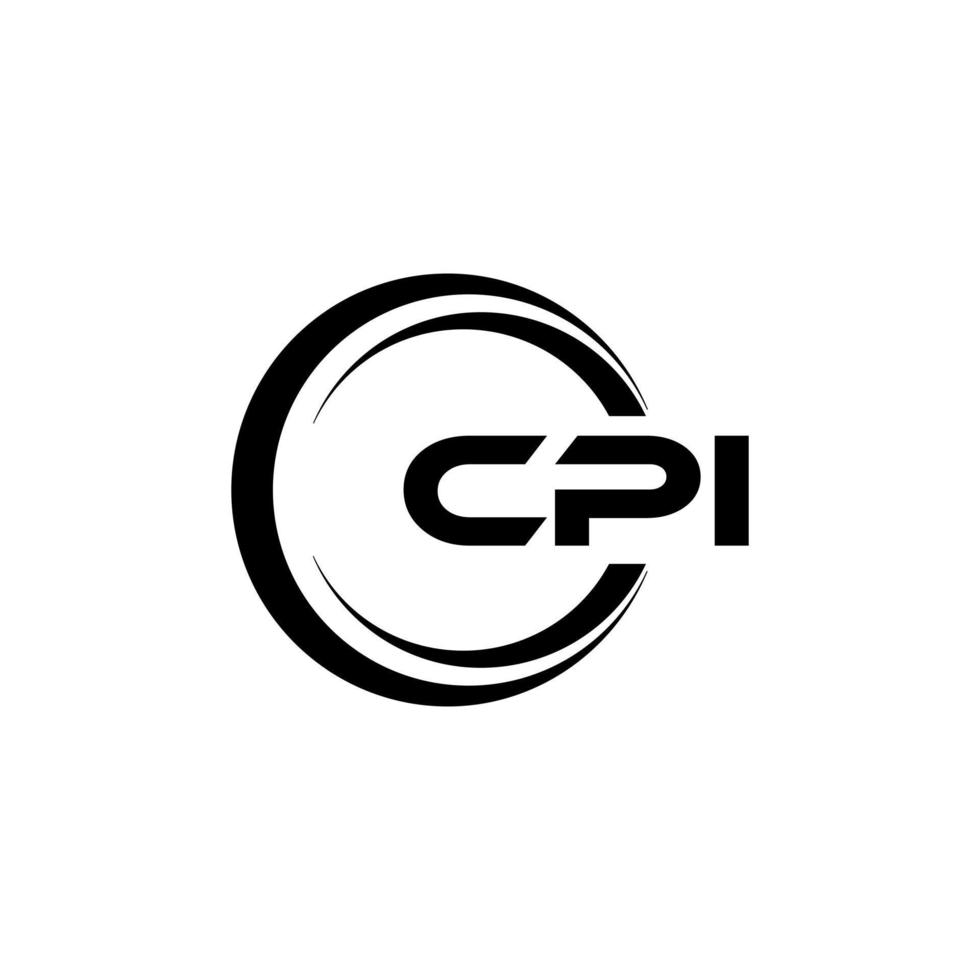 cpi brev logotyp design i illustration. vektor logotyp, kalligrafi mönster för logotyp, affisch, inbjudan, etc.