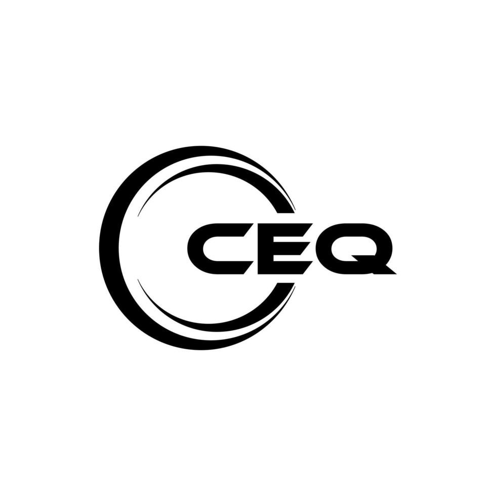 ceq brev logotyp design i illustration. vektor logotyp, kalligrafi mönster för logotyp, affisch, inbjudan, etc.