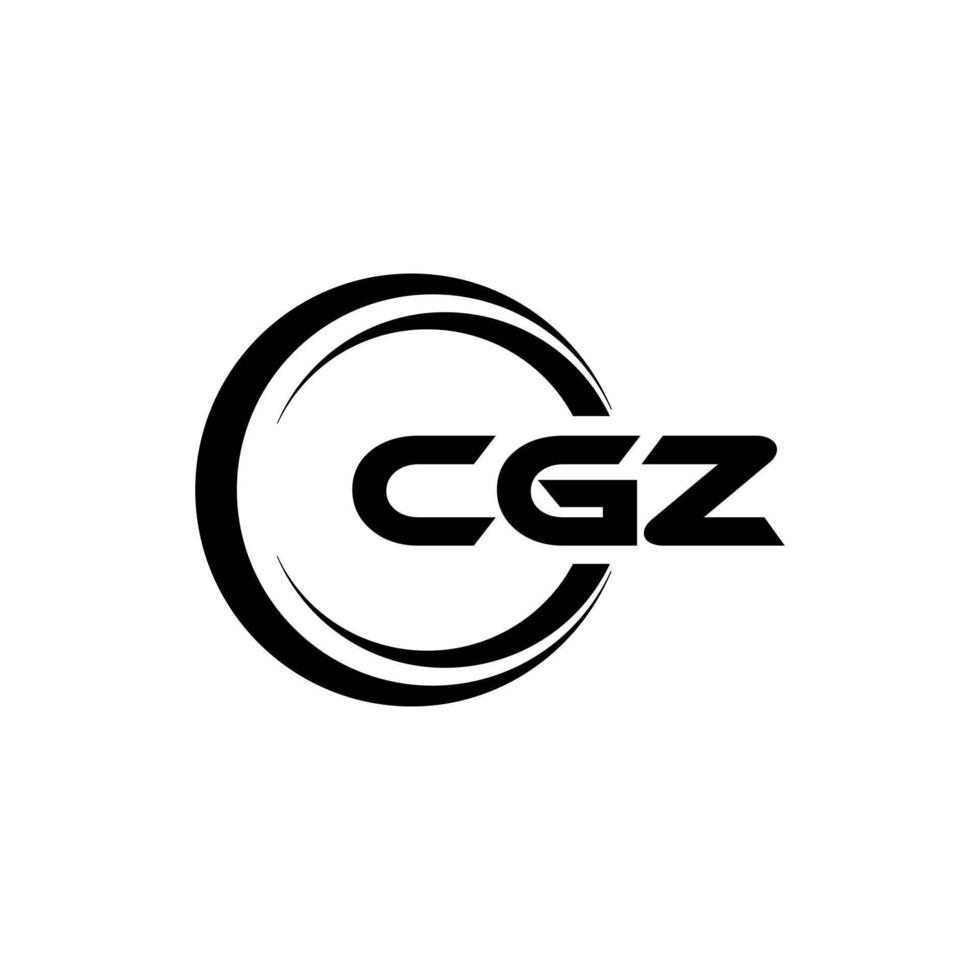 cgz brev logotyp design i illustration. vektor logotyp, kalligrafi mönster för logotyp, affisch, inbjudan, etc.