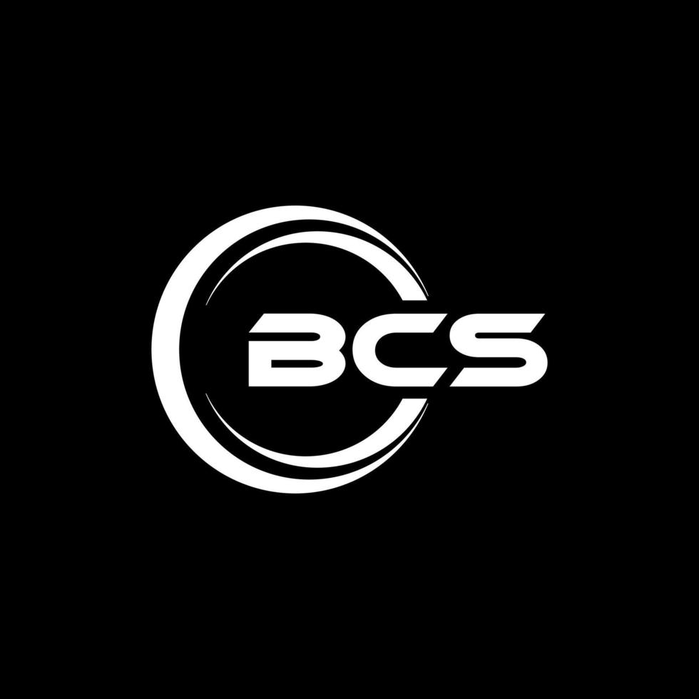 bcs brev logotyp design i illustration. vektor logotyp, kalligrafi mönster för logotyp, affisch, inbjudan, etc.