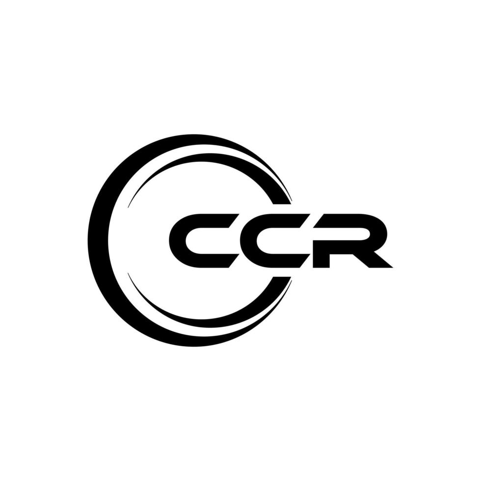 ccr brev logotyp design i illustration. vektor logotyp, kalligrafi mönster för logotyp, affisch, inbjudan, etc.