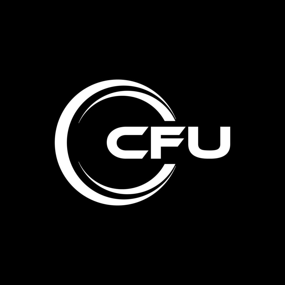 cfu brev logotyp design i illustration. vektor logotyp, kalligrafi mönster för logotyp, affisch, inbjudan, etc.