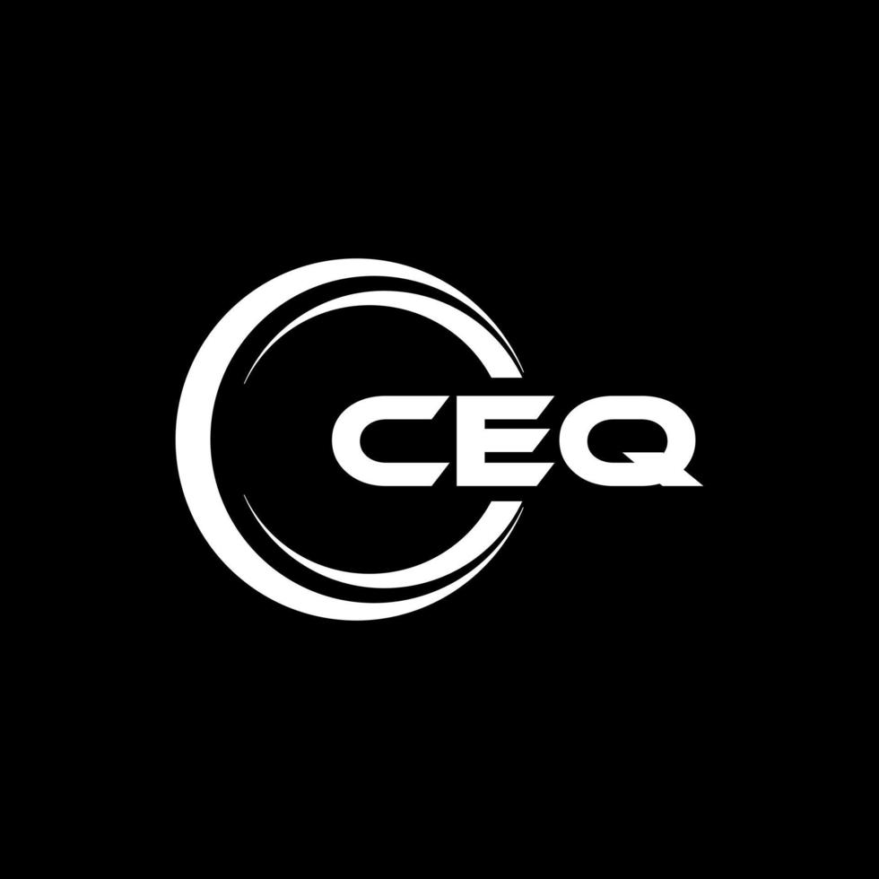 ceq brev logotyp design i illustration. vektor logotyp, kalligrafi mönster för logotyp, affisch, inbjudan, etc.