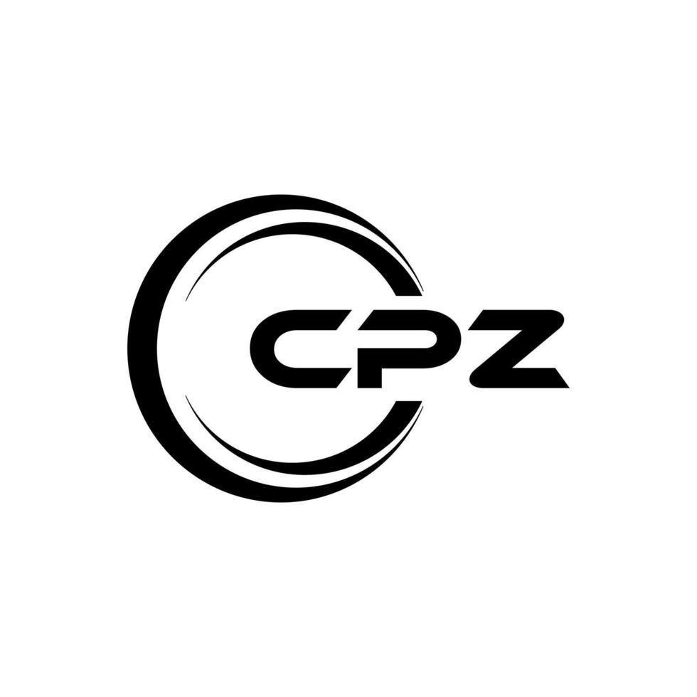 cpz brev logotyp design i illustration. vektor logotyp, kalligrafi mönster för logotyp, affisch, inbjudan, etc.