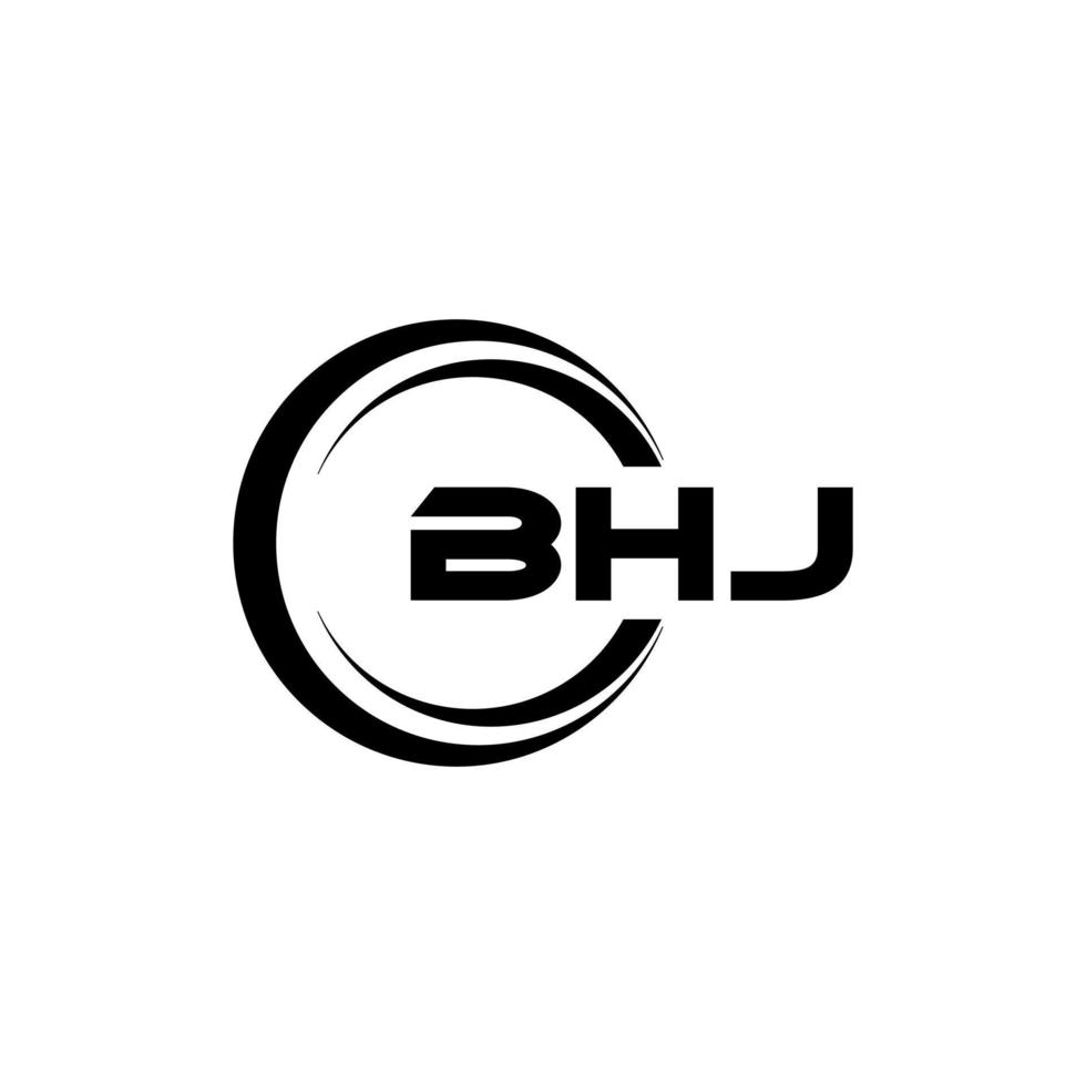 bhj Brief Logo Design im Illustration. Vektor Logo, Kalligraphie Designs zum Logo, Poster, Einladung, usw.