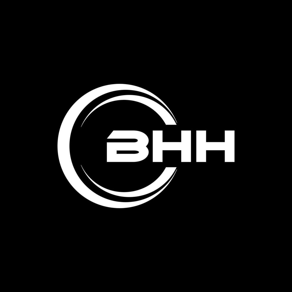 bhh brev logotyp design i illustration. vektor logotyp, kalligrafi mönster för logotyp, affisch, inbjudan, etc.