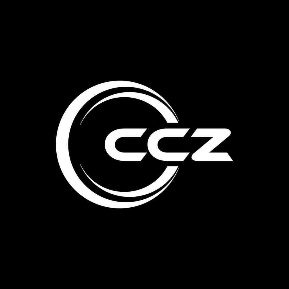 ccz brev logotyp design i illustration. vektor logotyp, kalligrafi mönster för logotyp, affisch, inbjudan, etc.