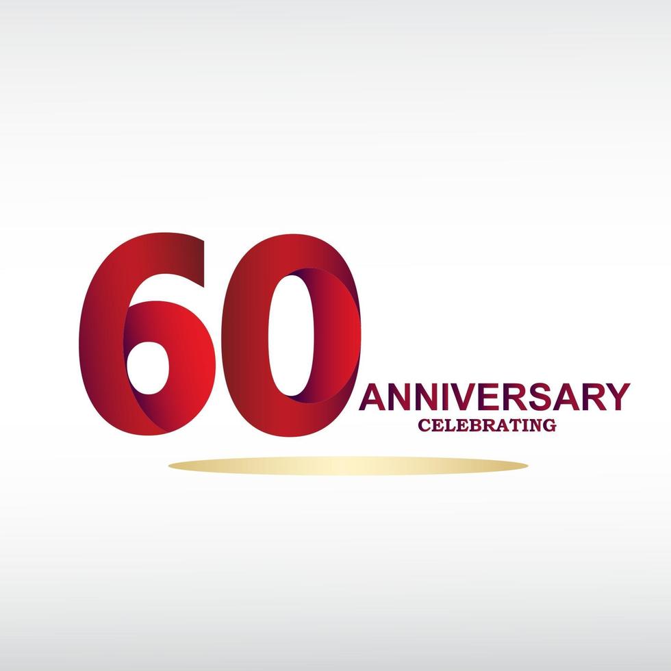 60 års jubileumsfirande, vektordesign för firande, inbjudningskort och gratulationskort vektor