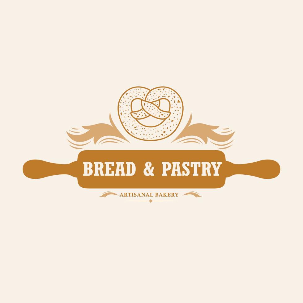 bröd och bakverk logotyp design. hantverkare bageri logotyp vektor