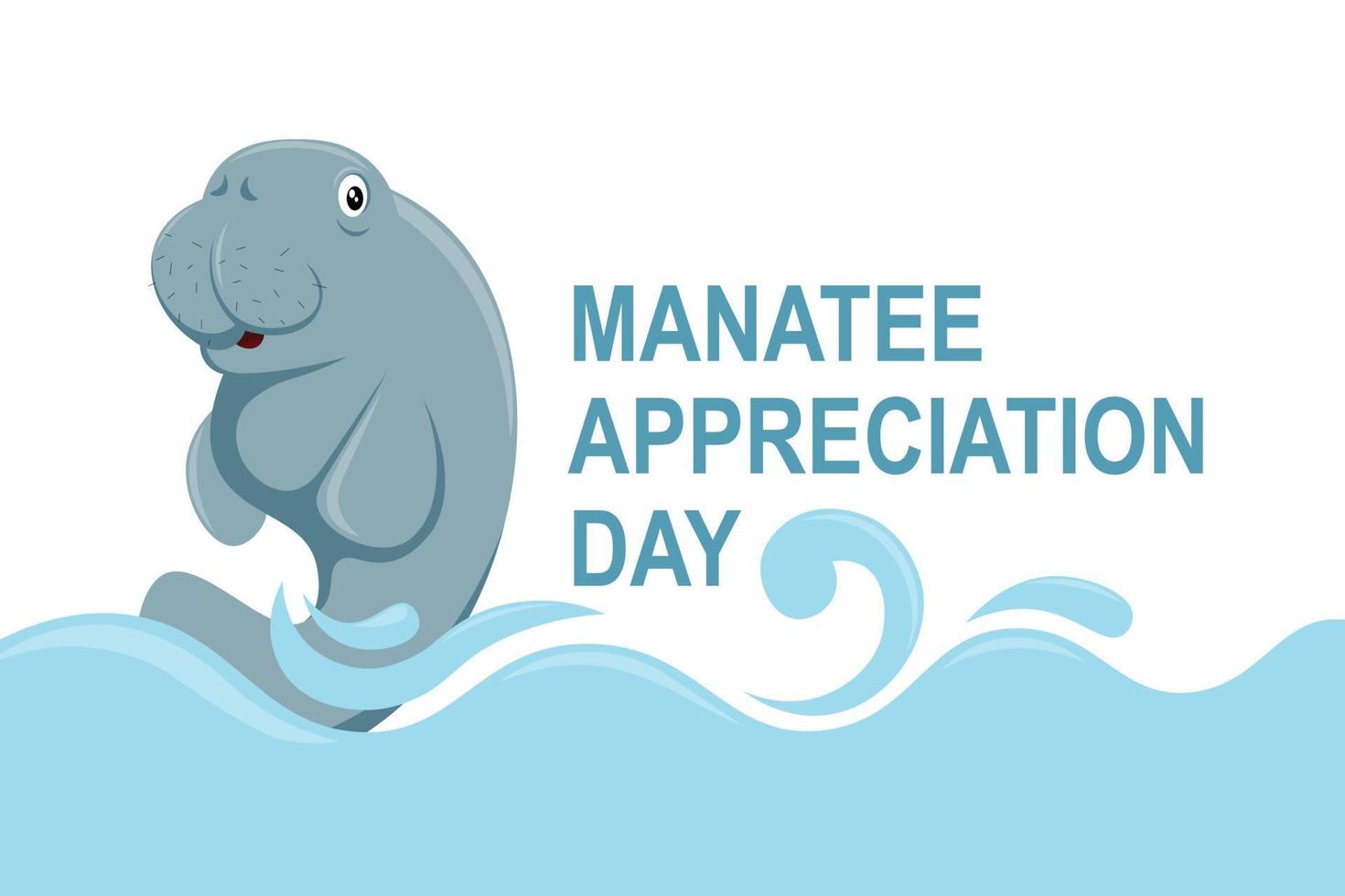 manatee uppskattning dag bakgrund. vektor