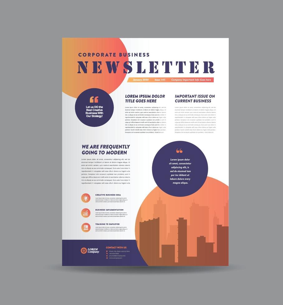 Business Newsletter Design und monatliches Journal Design vektor