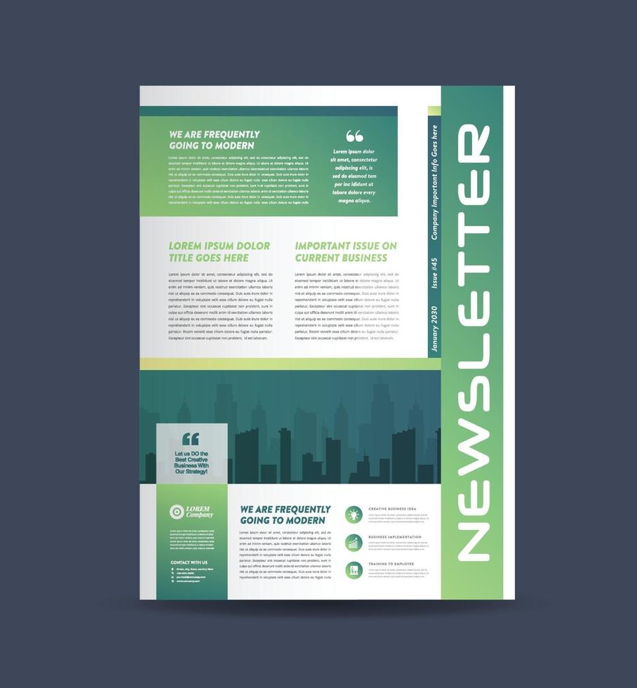 Business Newsletter Design und monatliches Journal Design vektor