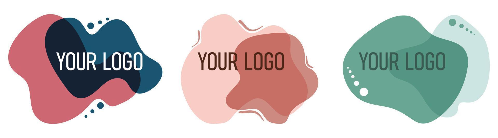 tre logotyp design alternativ för Kläder, hemsida, häfte, affisch, flygblad, märka. vektor