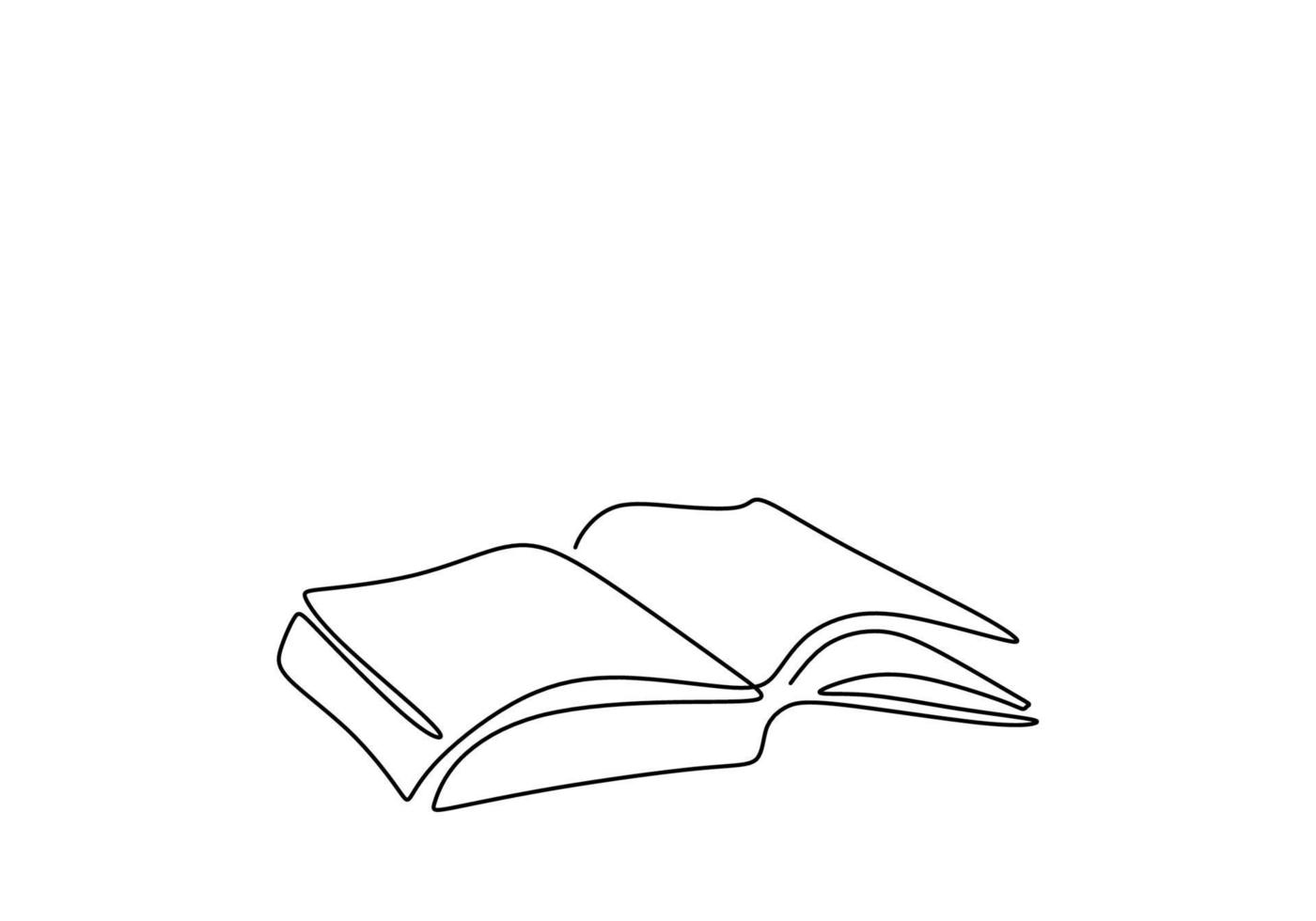 kontinuierliche einzeilige Zeichnung offenes Buch. fliegende Seiten mit gezeichneter Kunst des leeren Papierhand auf weißem Hintergrund. Bildung liefert zurück zum Thema Schule. minimalistischer Stil. Vektor-Design-Illustration vektor
