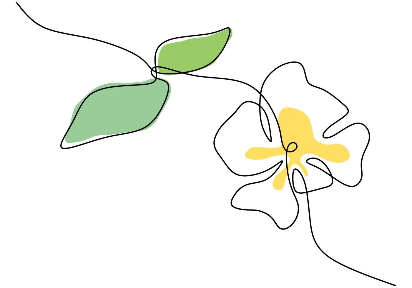 färsk skönhet blomma en kontinuerlig linje ritning stil. utskrivbar dekorativ vacker blomma för parkikonen handritad design. natur växt ekologi liv skönhet koncept. vektor design illustration