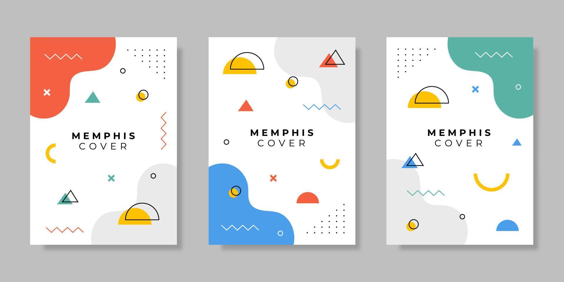 Memphis Stil Startseite Design Sammlung. Vektor Illustration.