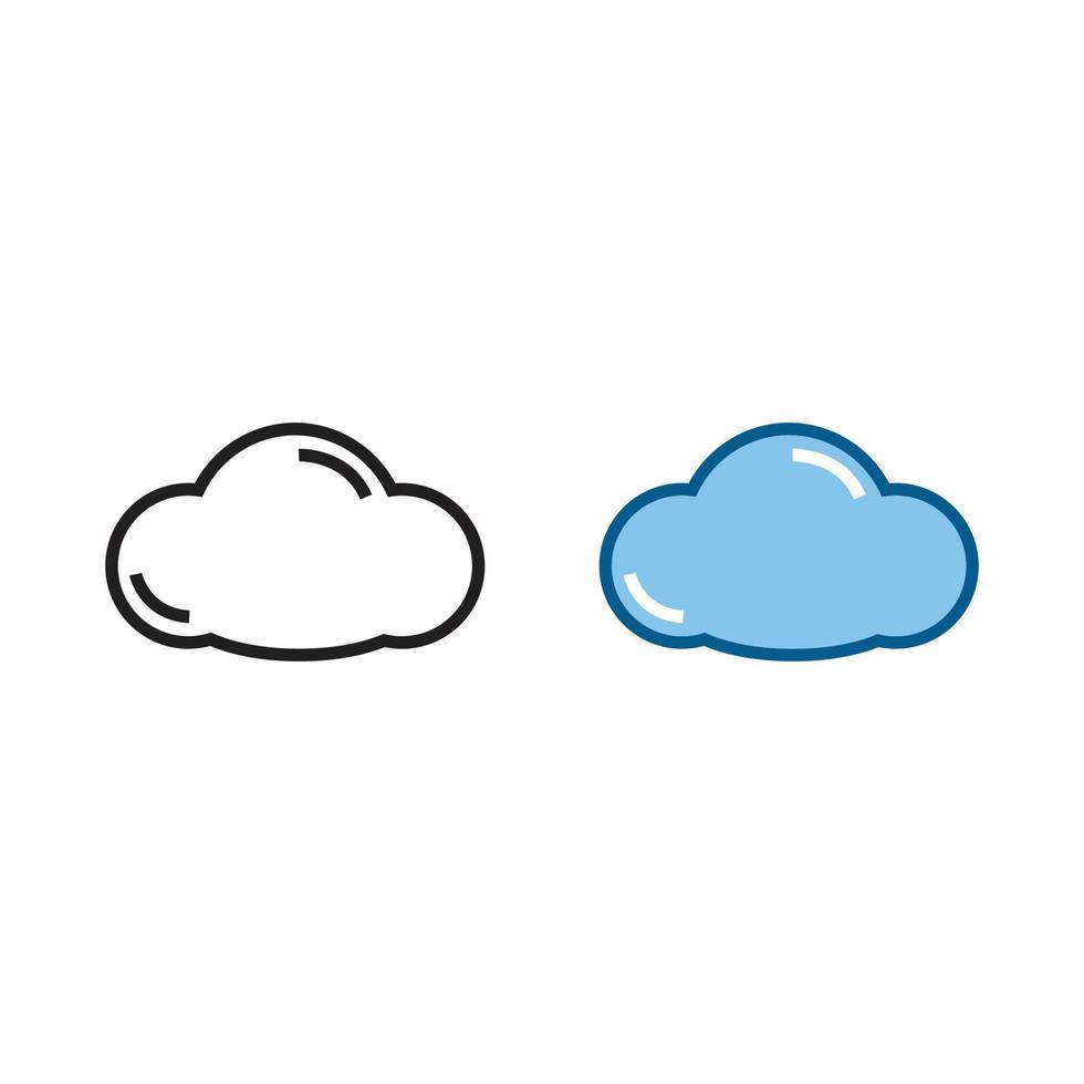 Wolke Logo Symbol Illustration bunt und Gliederung vektor