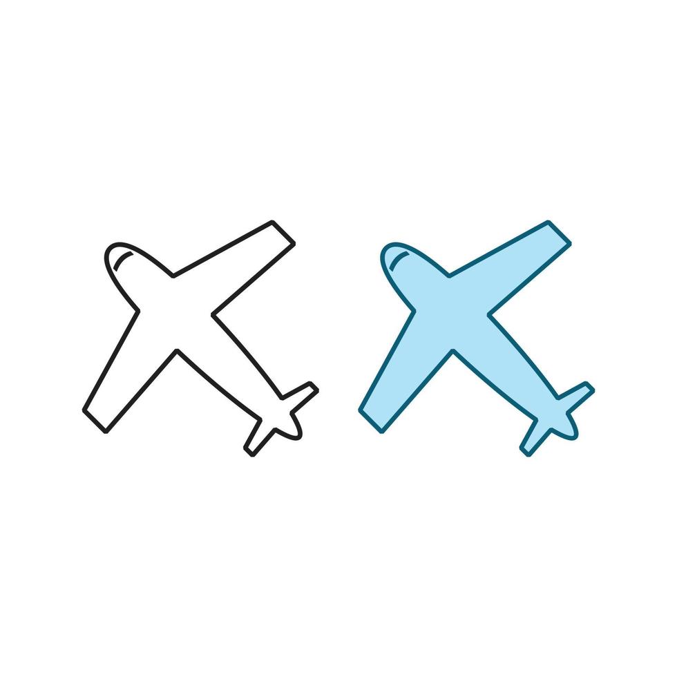 Flugzeug Logo Symbol Illustration bunt und Gliederung vektor