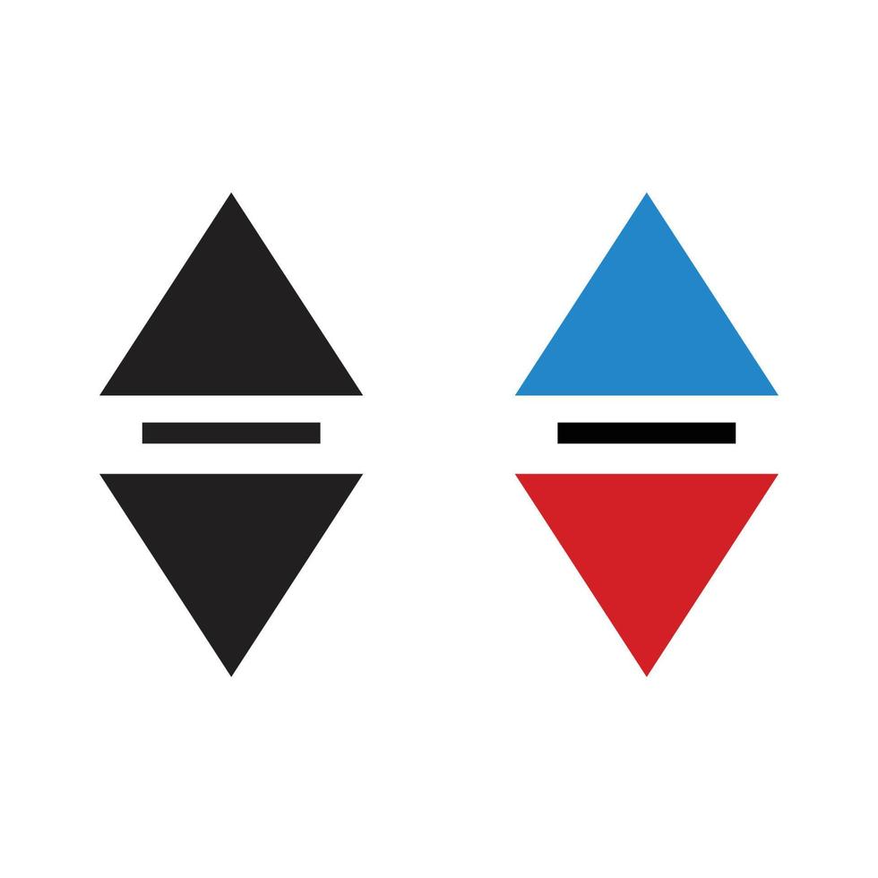 upp och ner pil logotyp ikon illustration färgrik och översikt vektor
