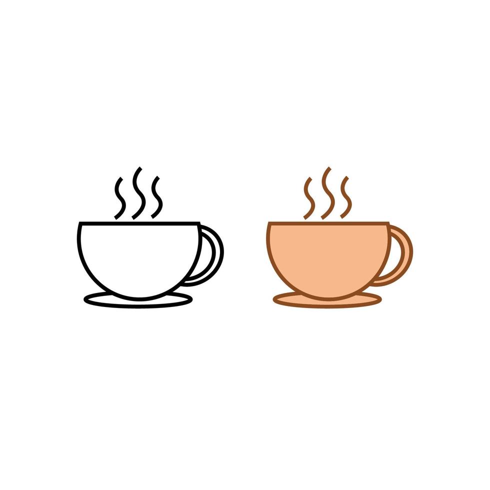 Tasse Logo Symbol Illustration bunt und Gliederung vektor