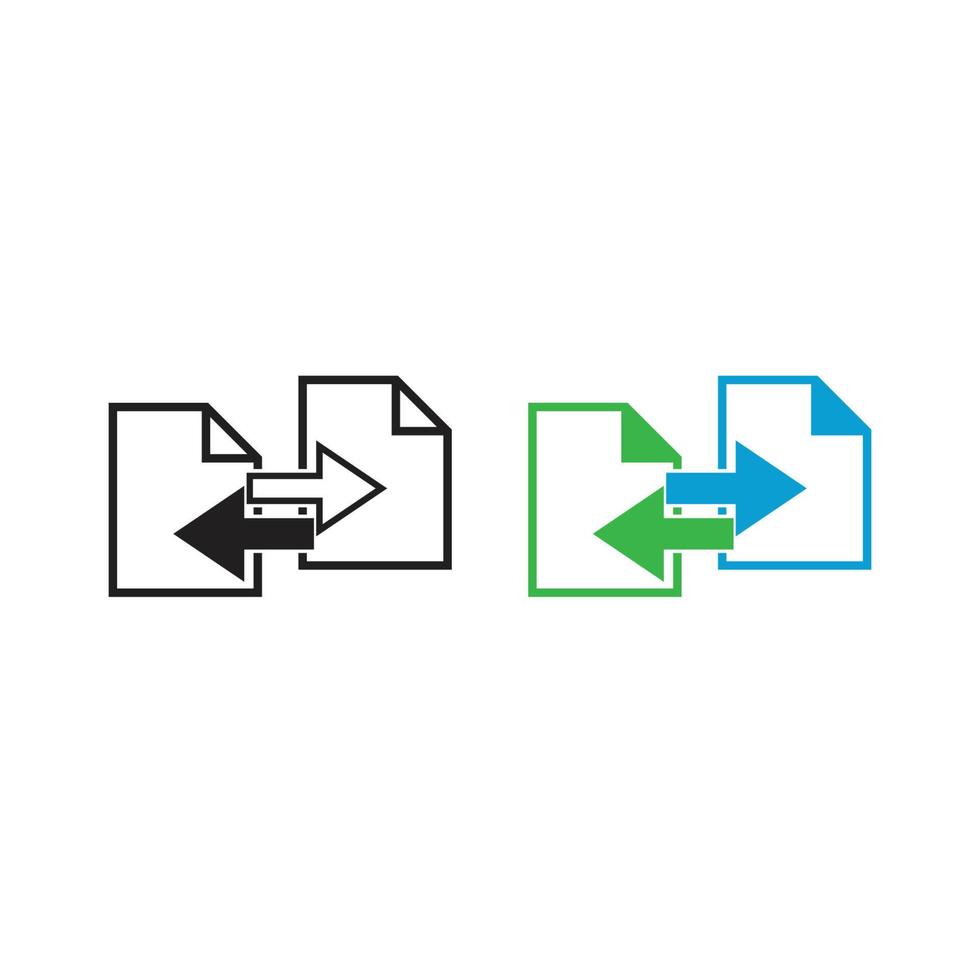 fil data överföra logotyp ikon illustration färgrik och översikt vektor