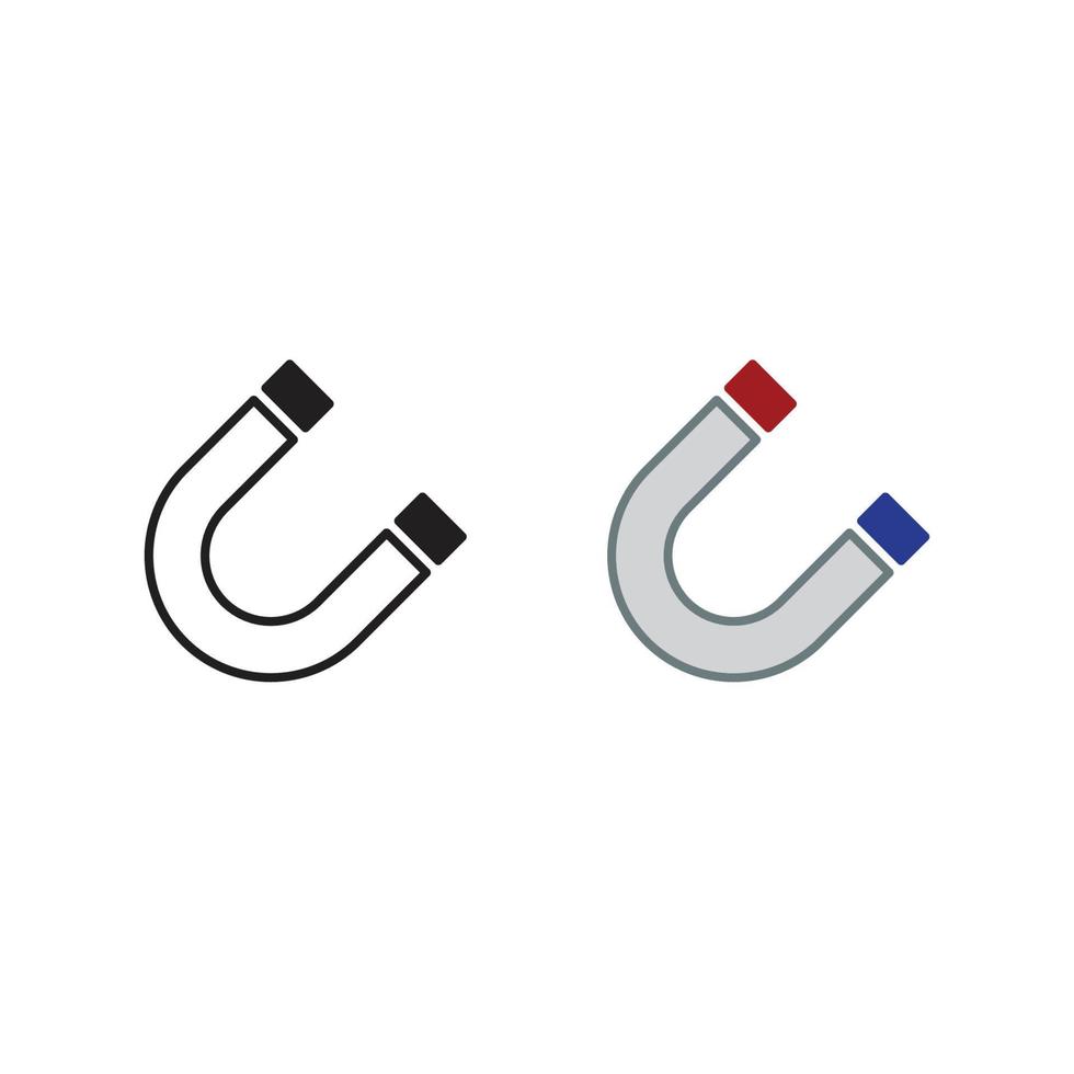 Magnet Logo Symbol Illustration bunt und Gliederung vektor