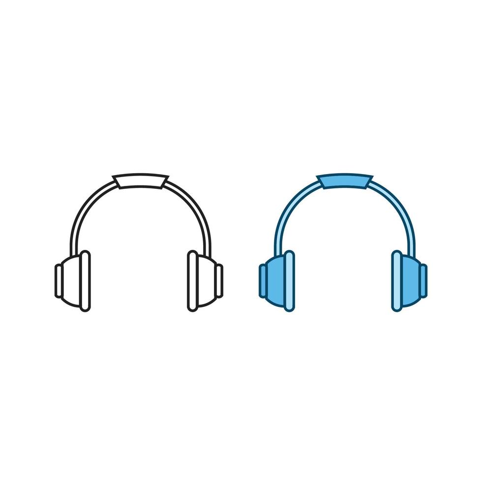 headsetet logotyp ikon illustration färgrik och översikt vektor