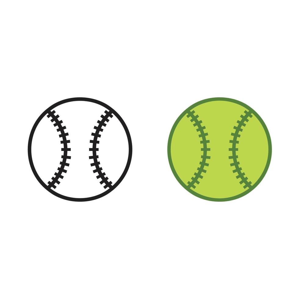 Baseball Logo Symbol Illustration bunt und Gliederung vektor