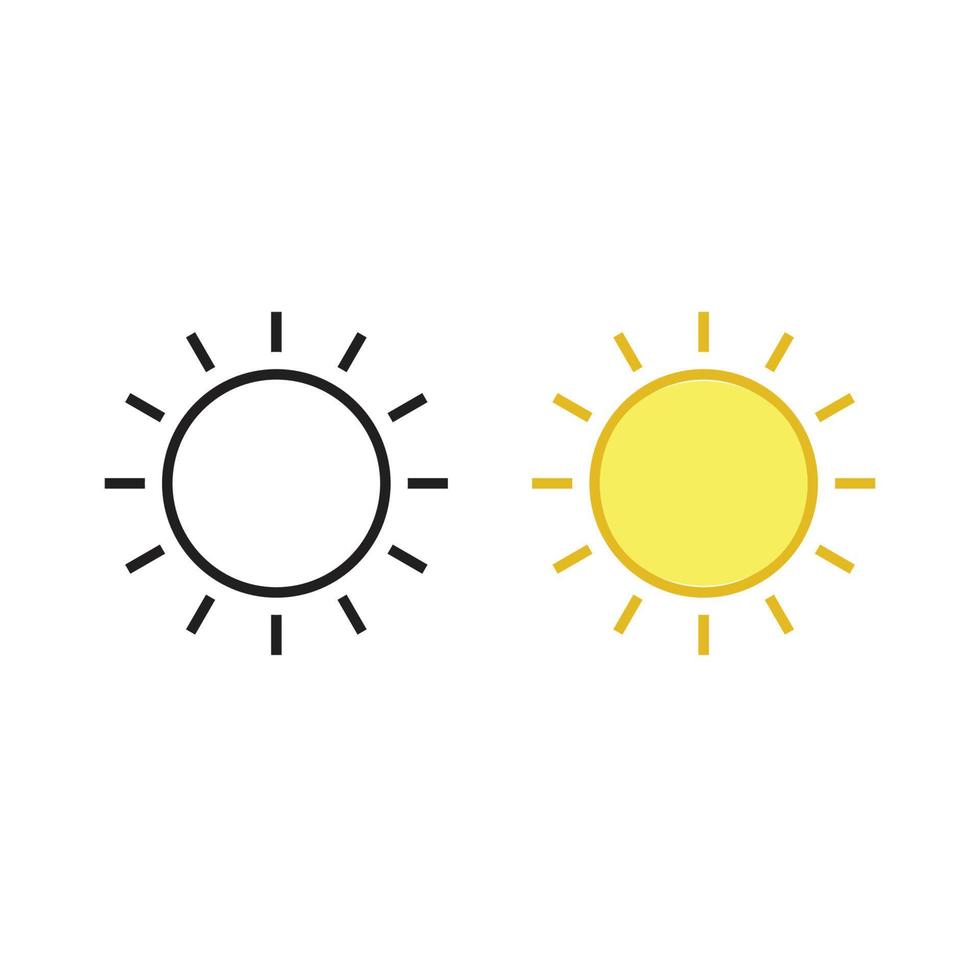Sonne Logo Symbol Illustration bunt und Gliederung vektor