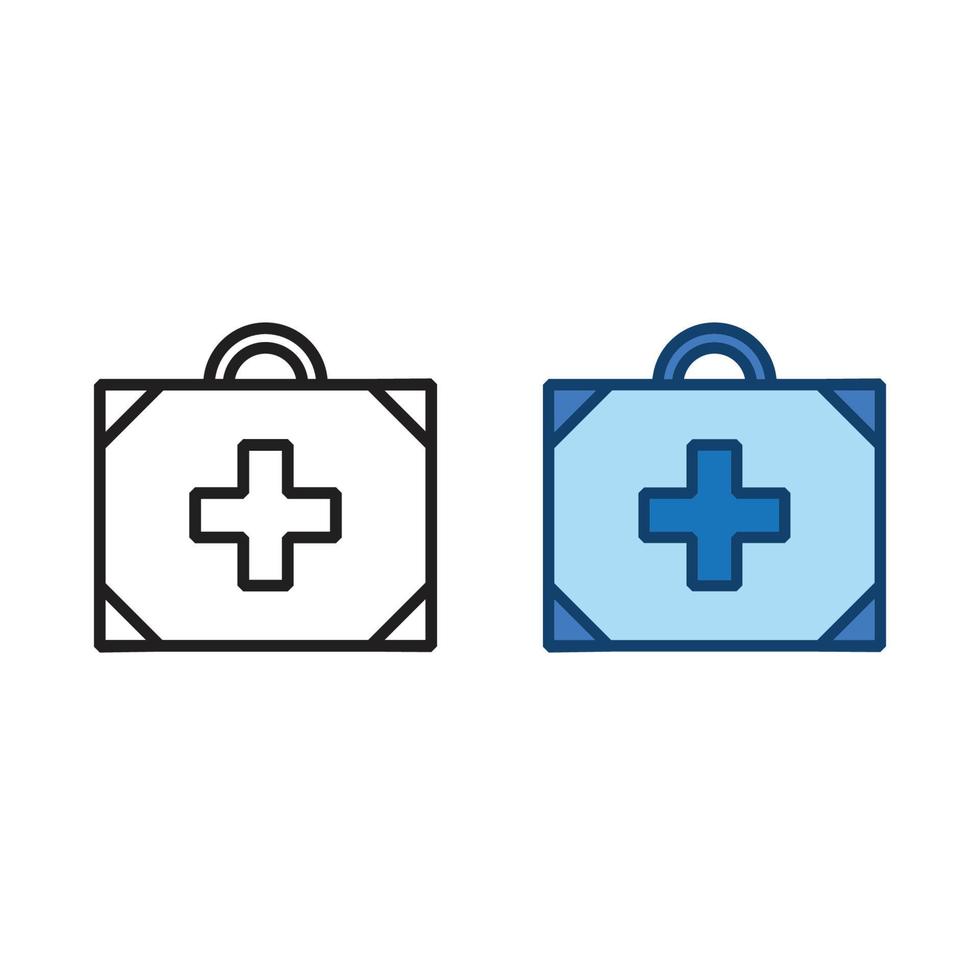 medizinisch Tasche Logo Symbol Illustration bunt und Gliederung vektor