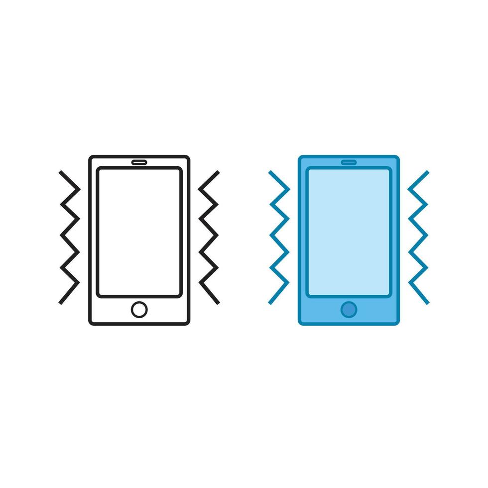Handy, Mobiltelefon Telefon vibrieren Logo Symbol Illustration bunt und Gliederung vektor