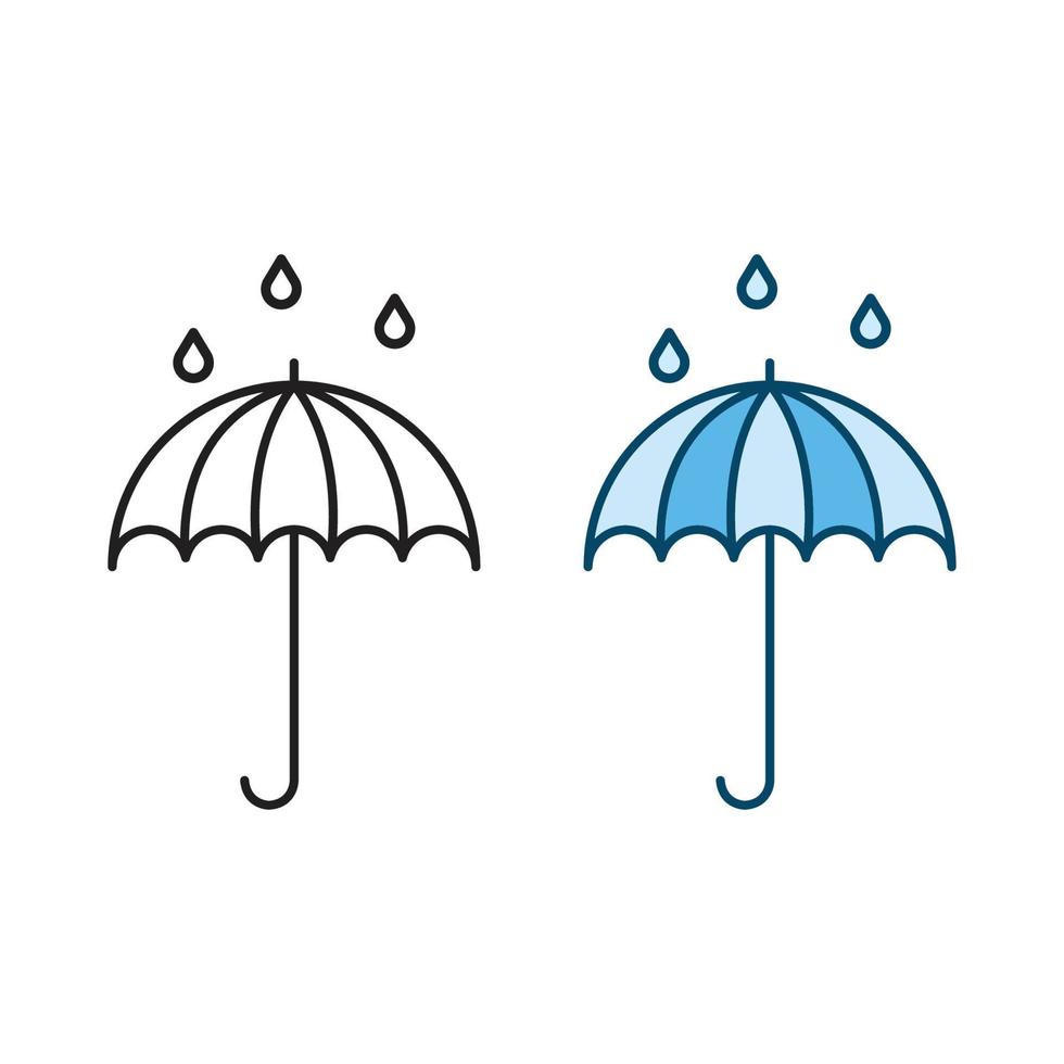 Regenschirm Logo Symbol Illustration bunt und Gliederung vektor