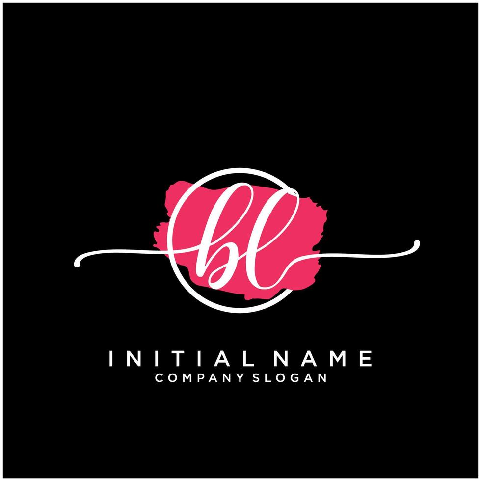 Initiale bl feminin Logo Sammlungen Vorlage. Handschrift Logo von Initiale Unterschrift, Hochzeit, Mode, Schmuck, Boutique, Blumen- und botanisch mit kreativ Vorlage zum irgendein Unternehmen oder Geschäft. vektor