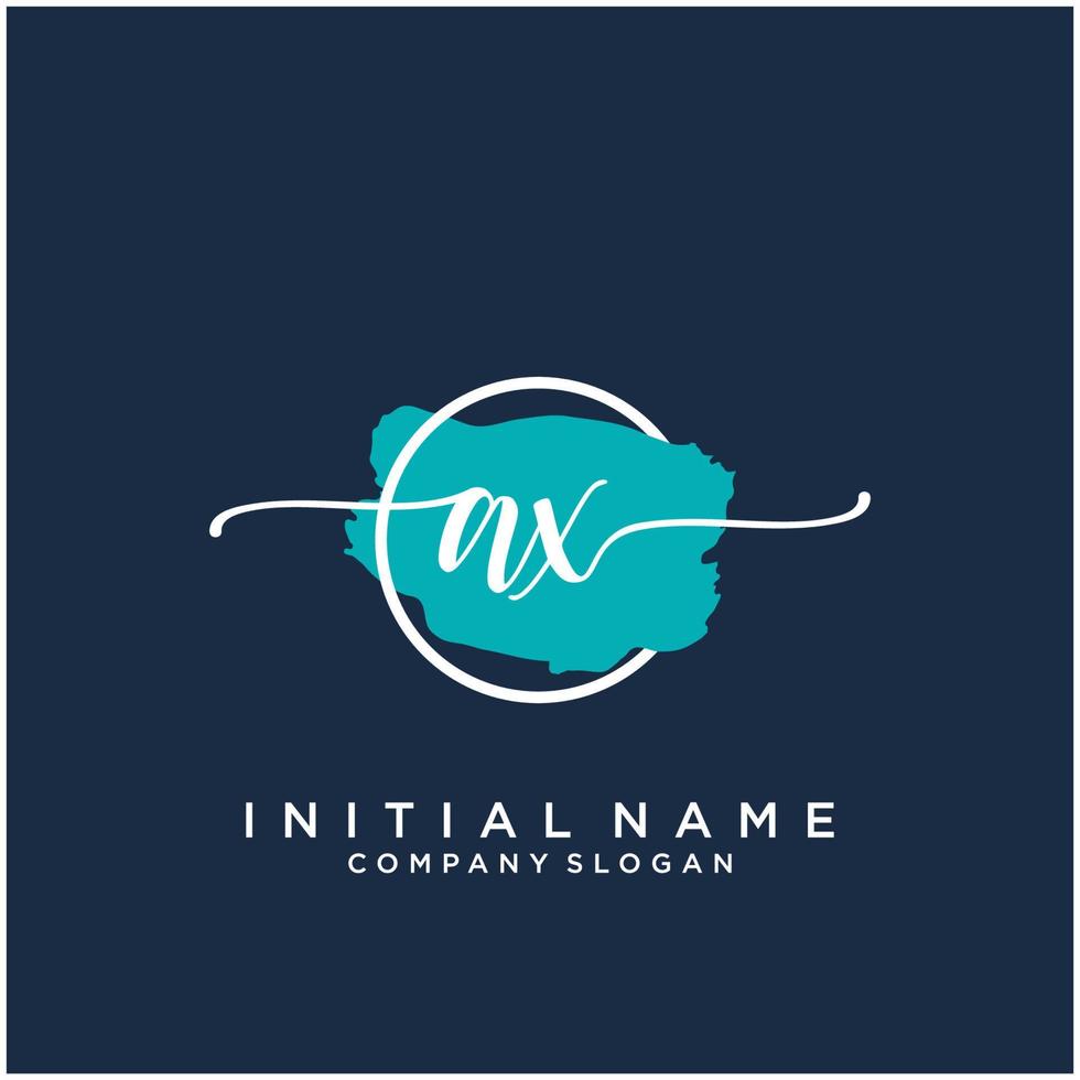 första yxa feminin logotyp samlingar mall. handstil logotyp av första signatur, bröllop, mode, smycken, boutique, blommig och botanisk med kreativ mall för några företag eller företag. vektor