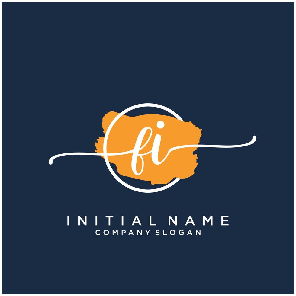 Initiale fi feminin Logo Sammlungen Vorlage. Handschrift Logo von Initiale Unterschrift, Hochzeit, Mode, Schmuck, Boutique, Blumen- und botanisch mit kreativ Vorlage zum irgendein Unternehmen oder Geschäft. vektor