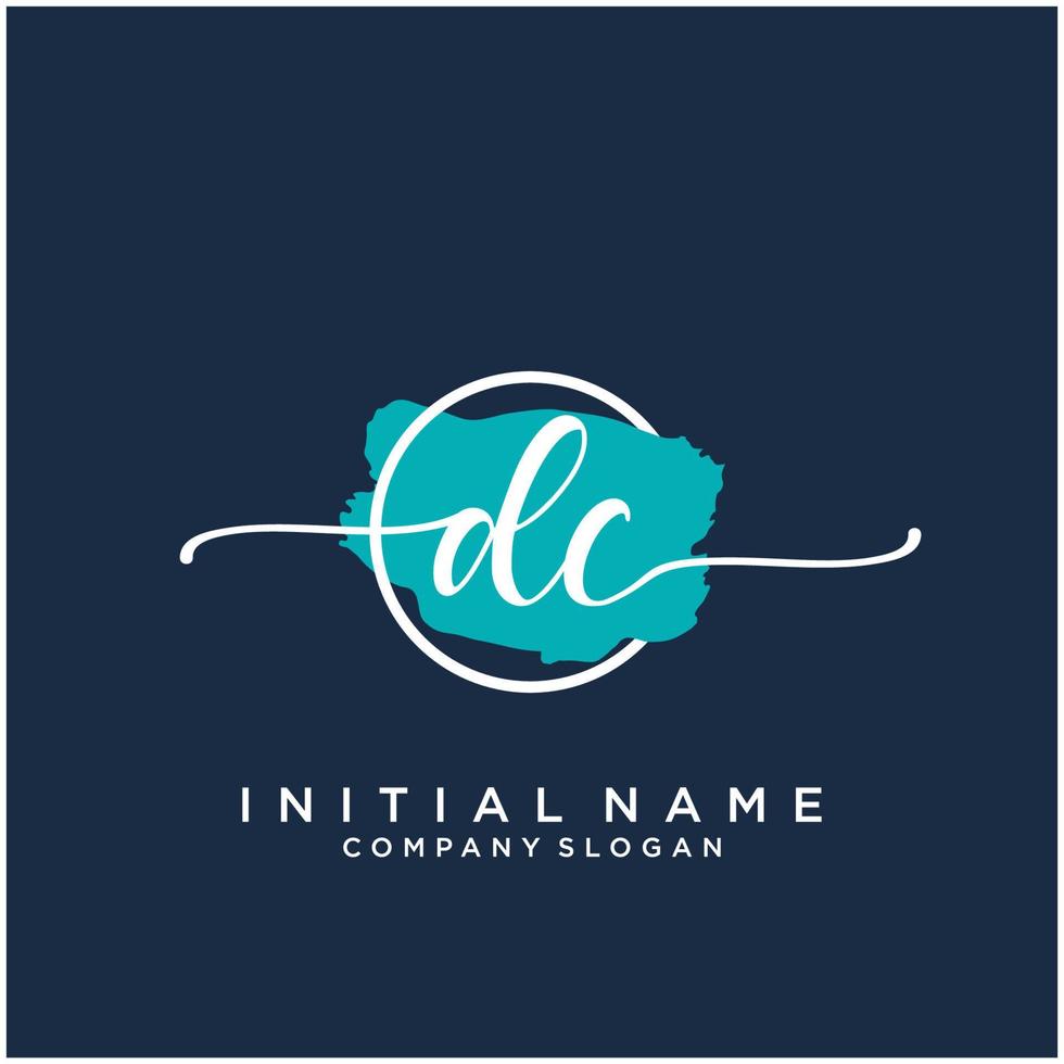 Initiale dc feminin Logo Sammlungen Vorlage. Handschrift Logo von Initiale Unterschrift, Hochzeit, Mode, Schmuck, Boutique, Blumen- und botanisch mit kreativ Vorlage zum irgendein Unternehmen oder Geschäft. vektor