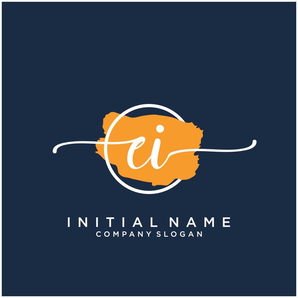 Initiale ei feminin Logo Sammlungen Vorlage. Handschrift Logo von Initiale Unterschrift, Hochzeit, Mode, Schmuck, Boutique, Blumen- und botanisch mit kreativ Vorlage zum irgendein Unternehmen oder Geschäft. vektor