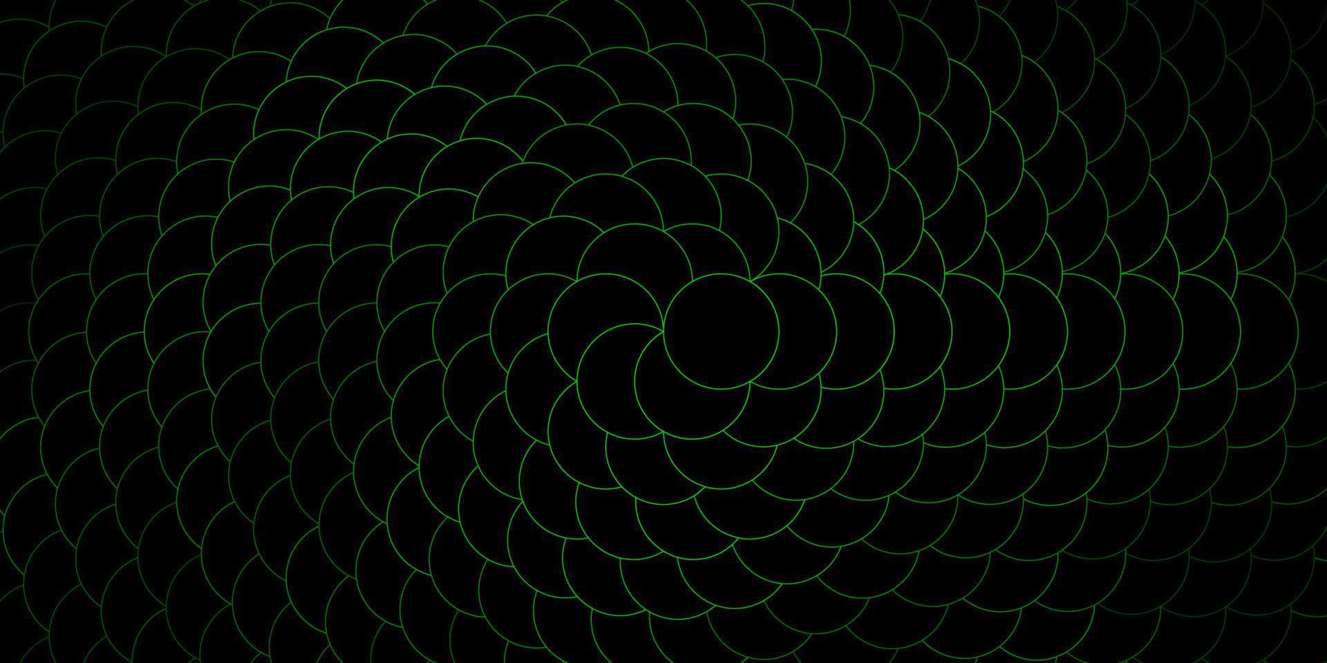 mörkgrön vektormall med cirklar. vektor