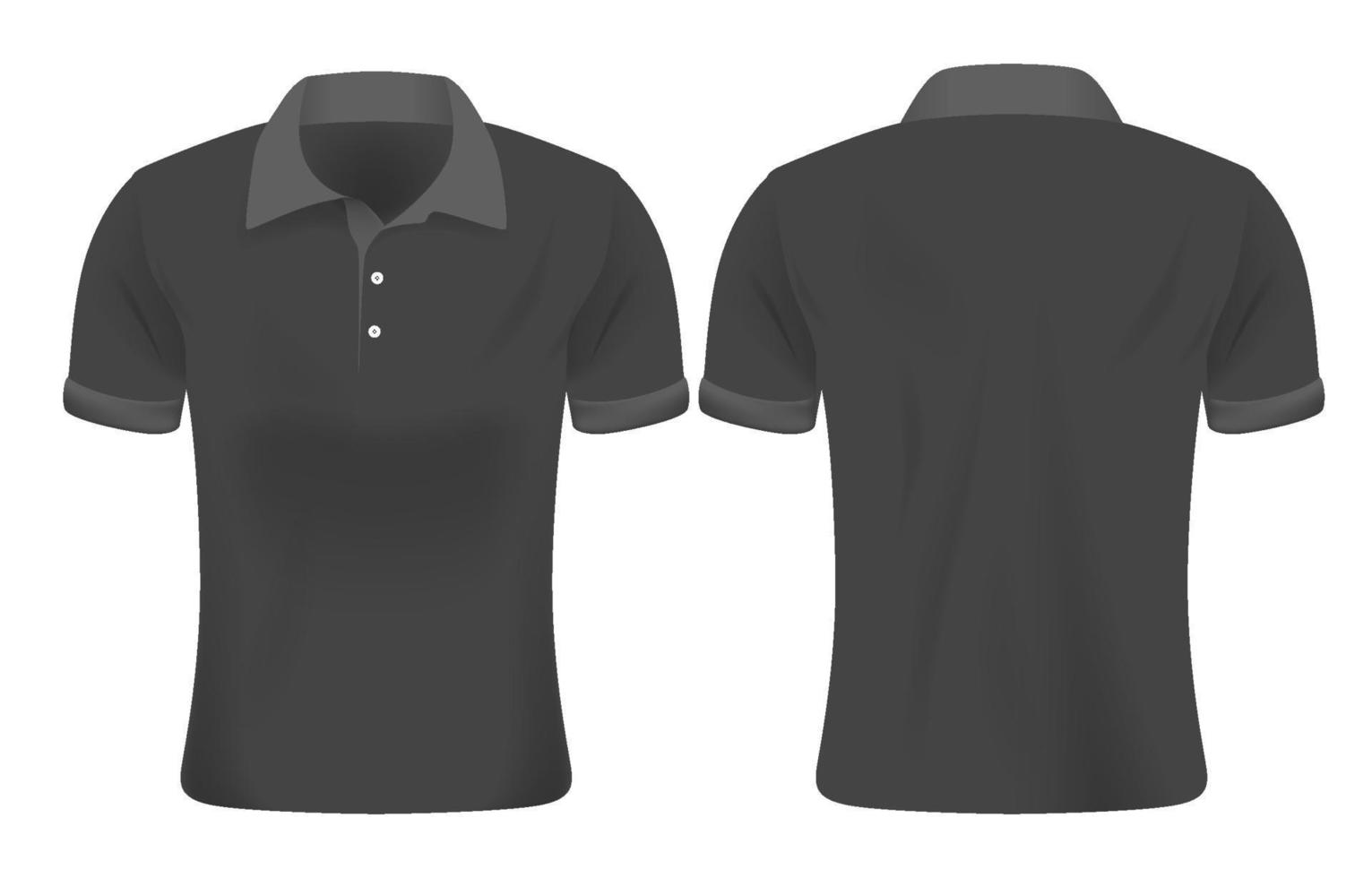 realstic svart enkel polo skjorta falsk upp vektor