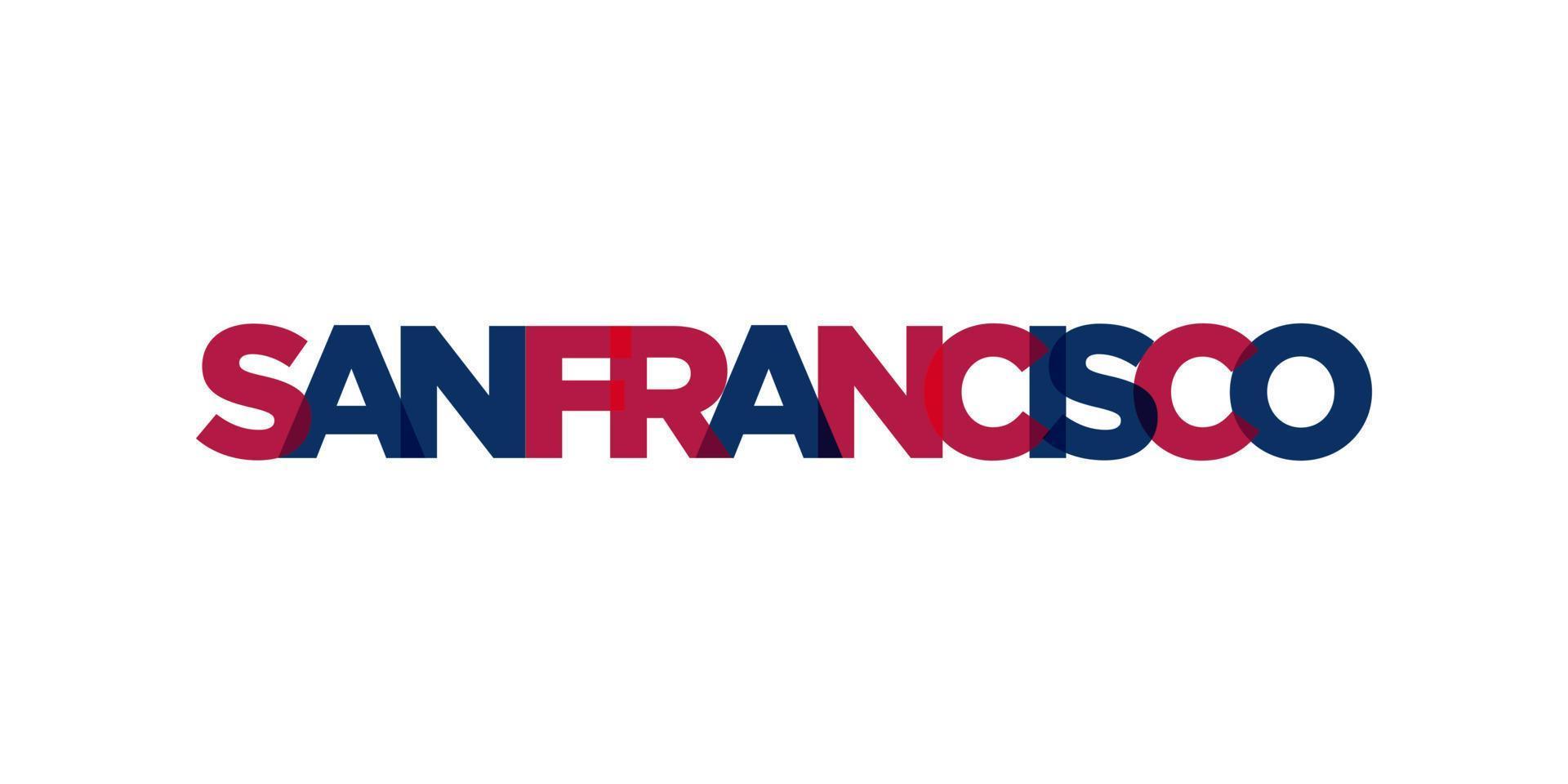 san Franz, Kalifornien, USA Typografie Slogan Design. Amerika Logo mit Grafik Stadt Beschriftung zum drucken und Netz. vektor