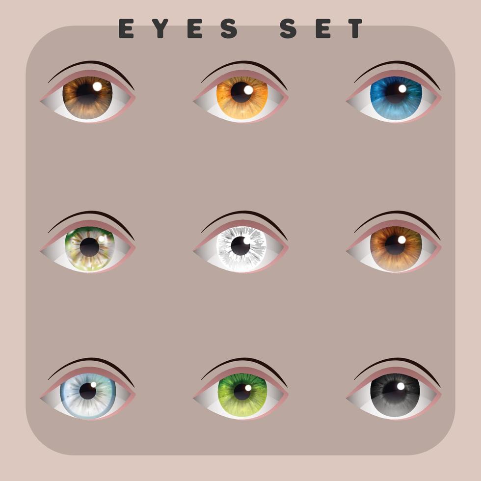 Augen einstellen Sammlung, anders Farbe Augen, Vektor Gruppe von Augen