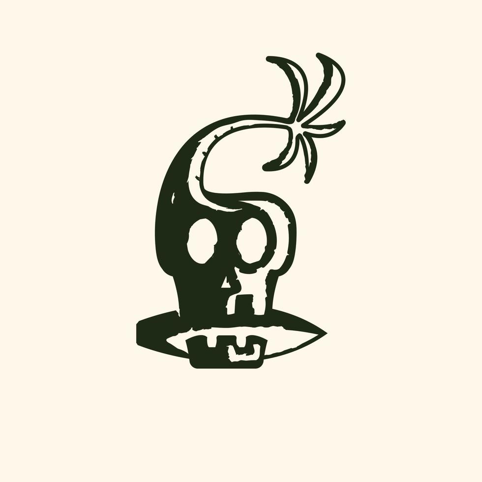 Schädel Surfen Insel Logo Illustration Design zum Ihre Geschäft vektor