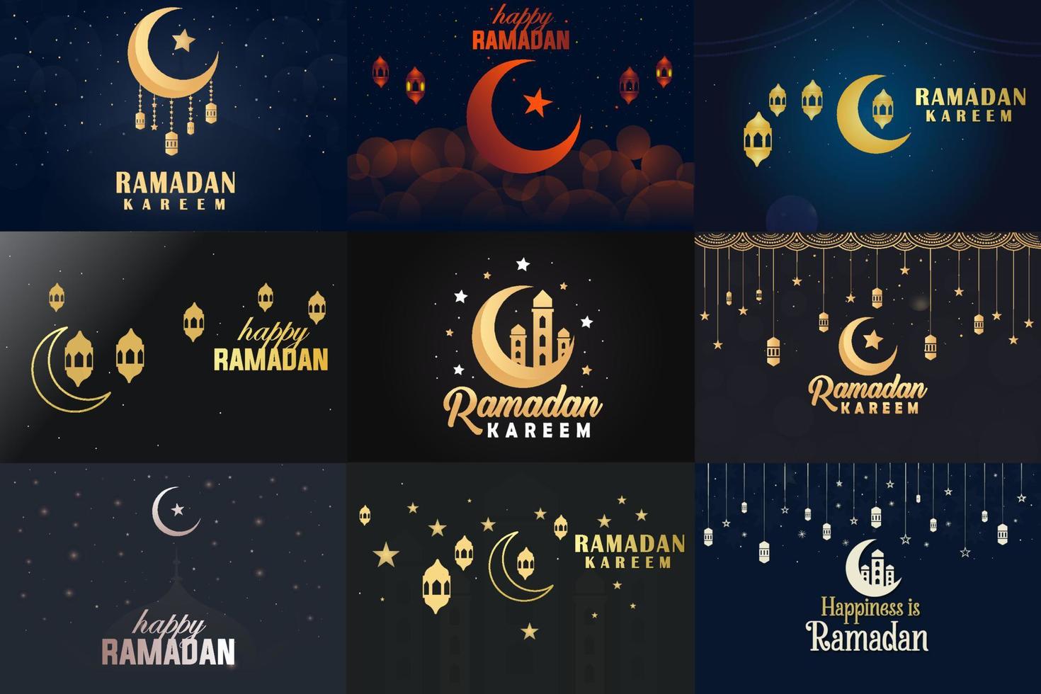 ramadan 9 bunt. ramadan citat, skön illustration islamic design buntar. vektor