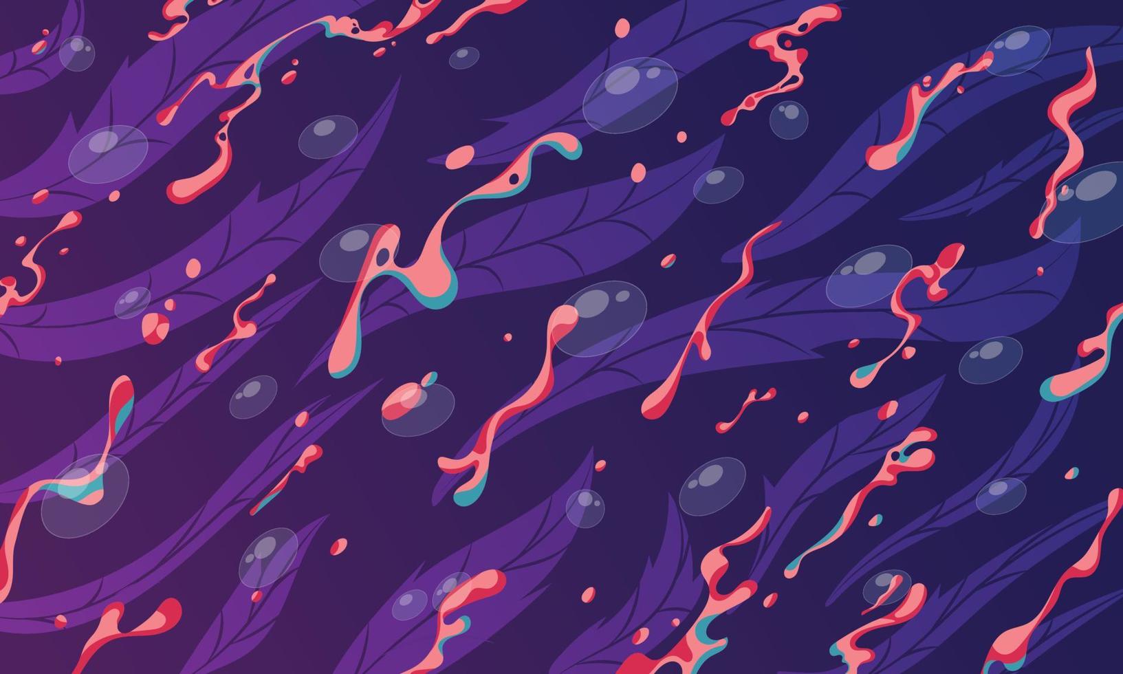 vatten- bakgrund med bubblor och textur med alger i rosa och lila toner vektoriserad vektor