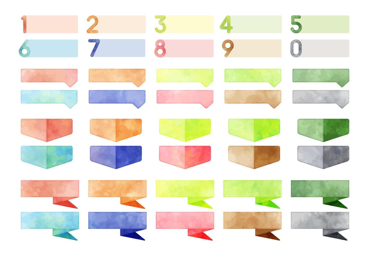 vattenfärg färgrik infographic element uppsättning vektor